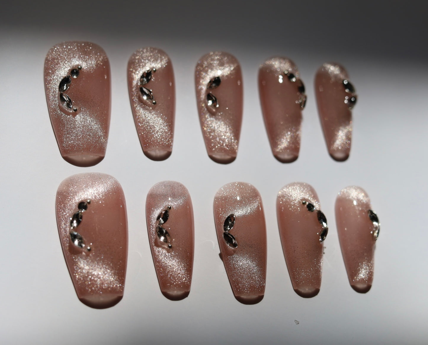 Crystal Moon Press-On Nails | Handmade Luxury Press-On Nails (Resistance Level 3)