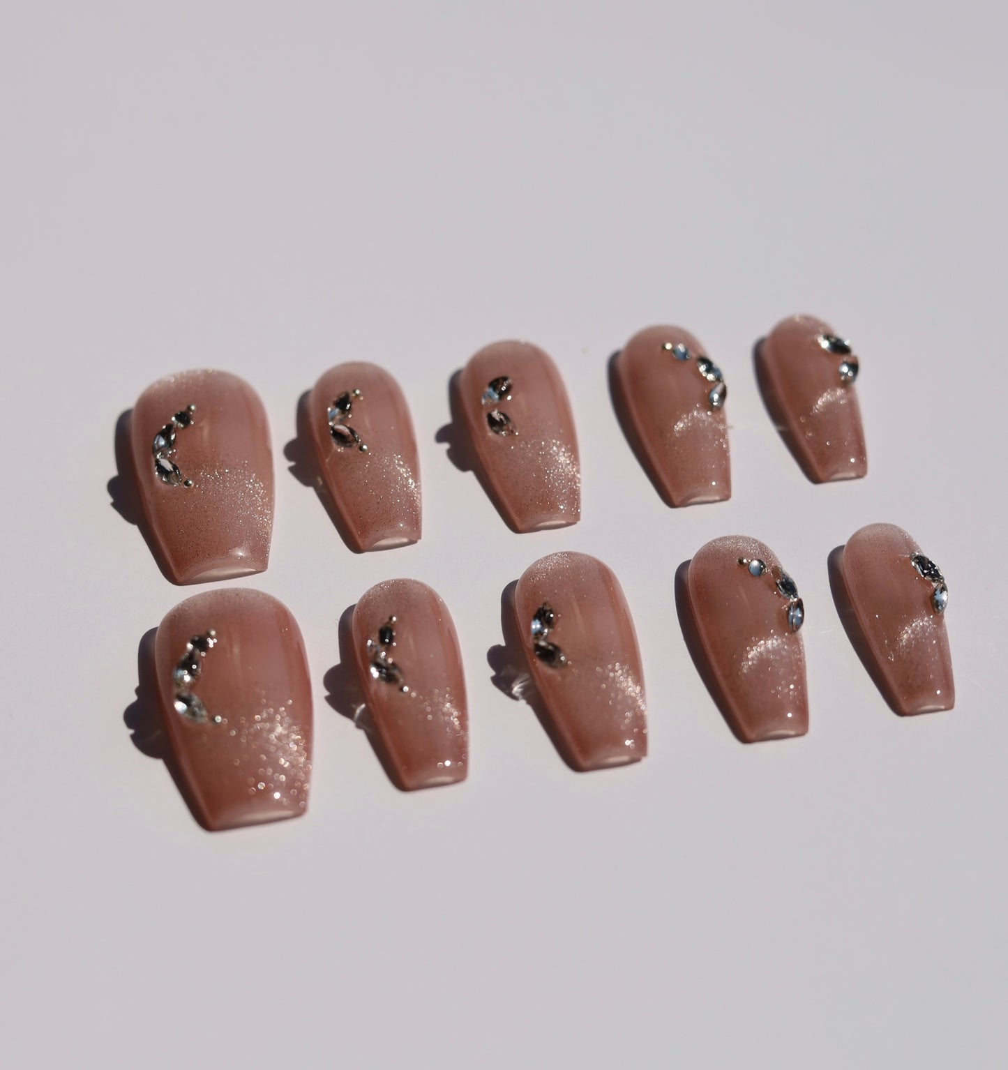 Crystal Moon Press-On Nails | Handmade Luxury Press-On Nails (Resistance Level 3)