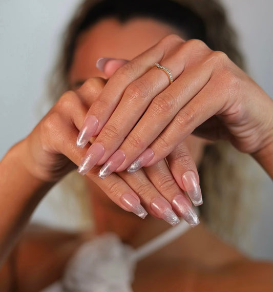 Blush Glitter - Handmade Luxury Press-On Nails (Resistance Level 3)