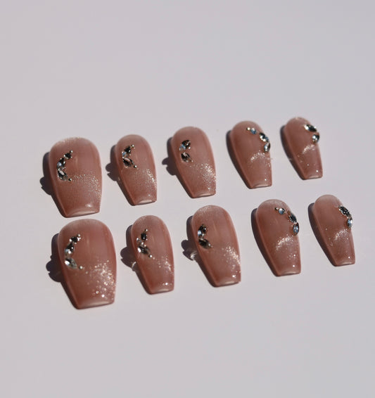 Crystal Moon Press-On Nails | Handmade Luxury Press-On Nails (Resistance Level 3)