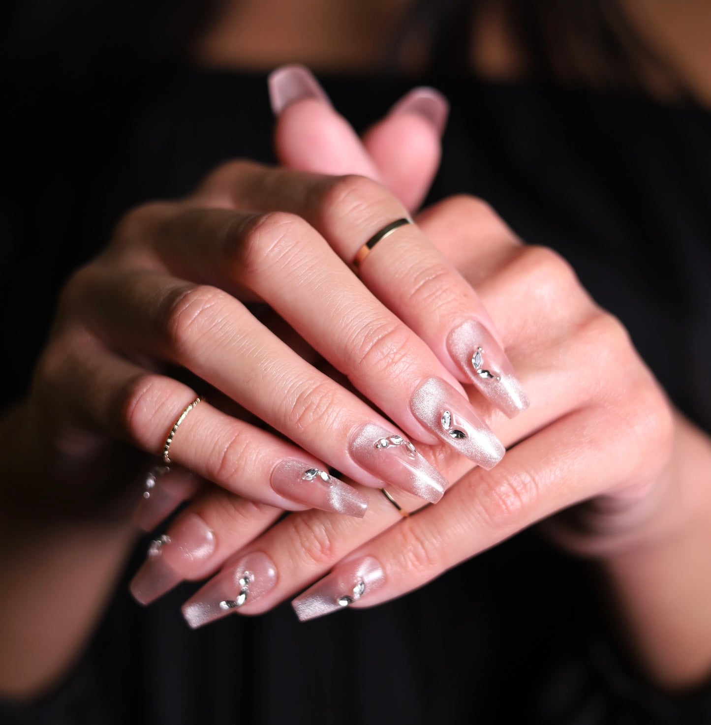 Crystal Moon Press-On Nails | Handmade Luxury Press-On Nails (Resistance Level 3)